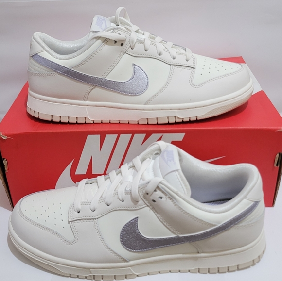 Nike Women's Dunk Low 'Sail Oxygen Purple Shoes‎ - Picture 1 of 9
